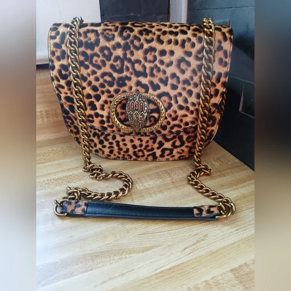 Kurt Geiger NWT "The Chelsea" Leopard Pony Hair Shoulder Bag With Dustbag - Picture 3 of 13